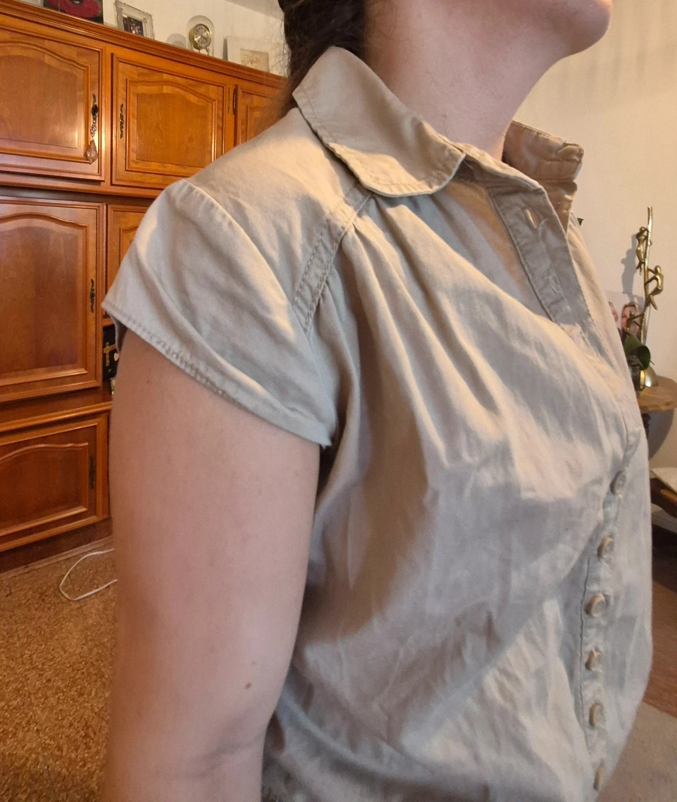 Combishort beige caqui claro liso – photo 3